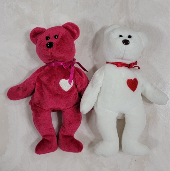 Rare Set Valentino+Valentina Beanie Babies! - Picture 1 of 2